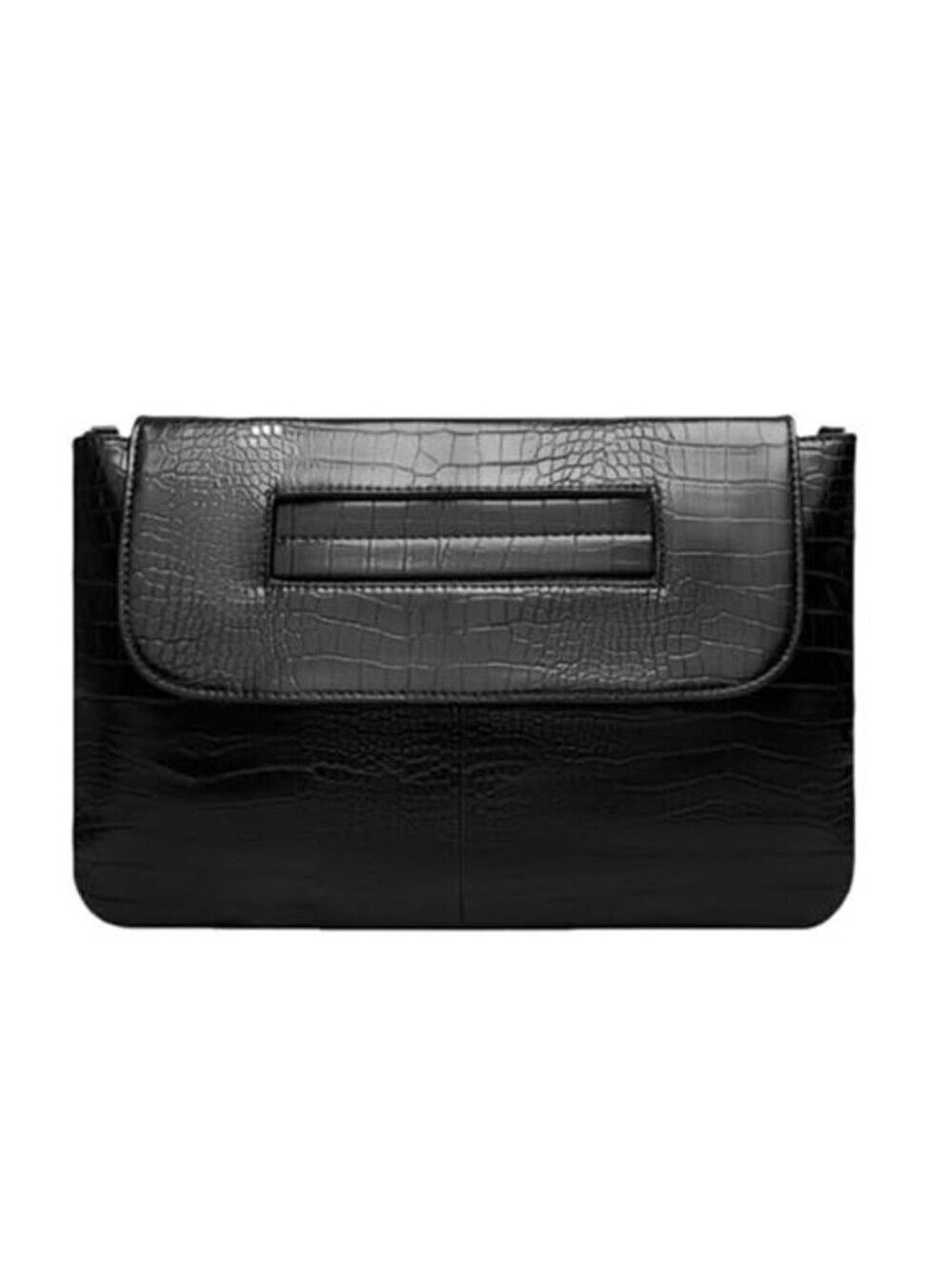 Women Classic Crocodile Pattern Vegan Leather Clutch Purse Oversized Female